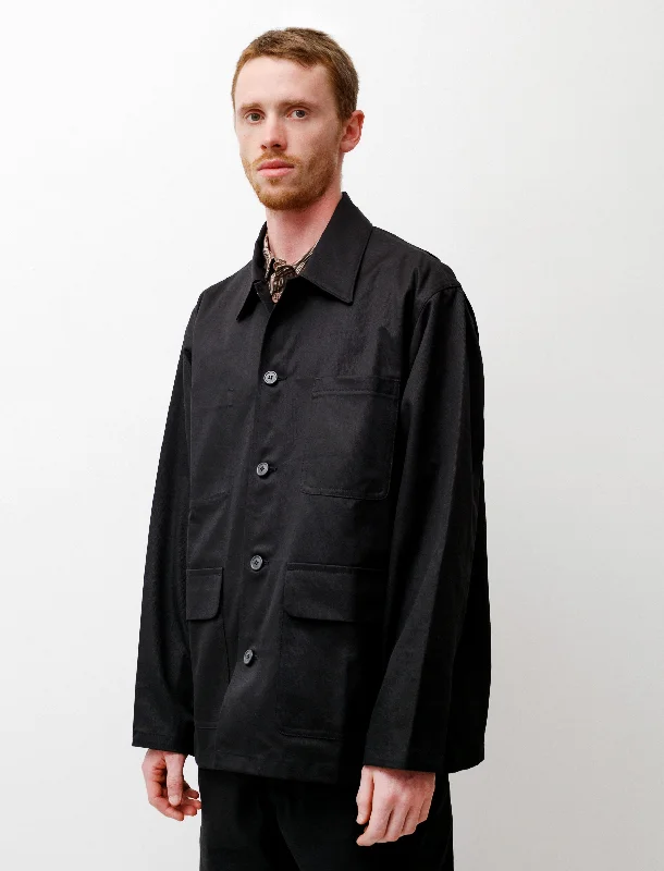 Men's Coats with HoodsR13 Jebok-2 Black Work Jacket