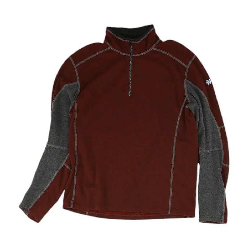 Lightweight Men's WindbreakersMaroon Solid 1/4 Zip Pullover