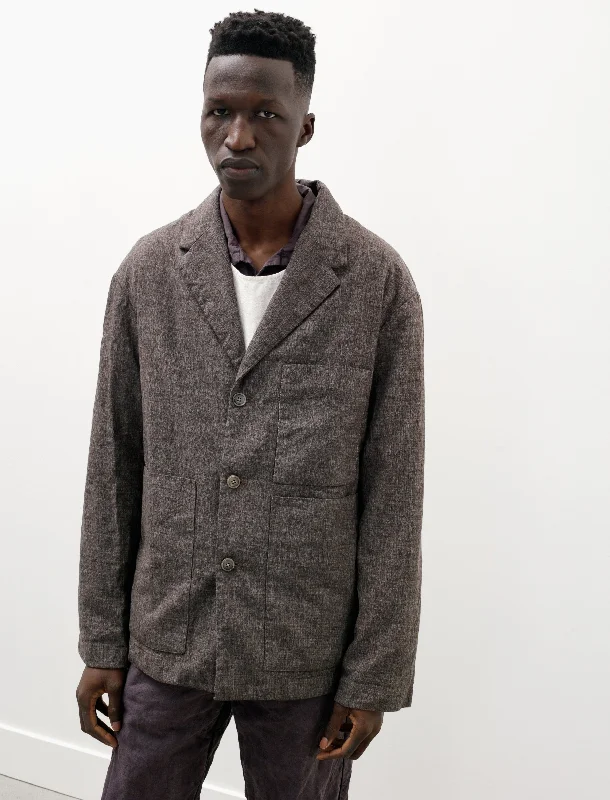 Men's Coats with Velcro ClosuresLong Jacket Wool Linen