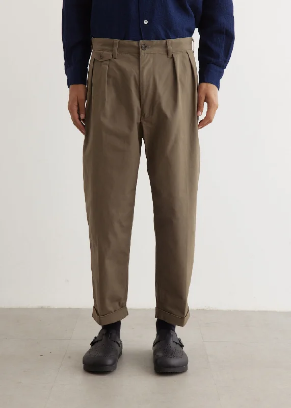 Men's Pants with Antimicrobial Treatment2 Pleats Twill Pants