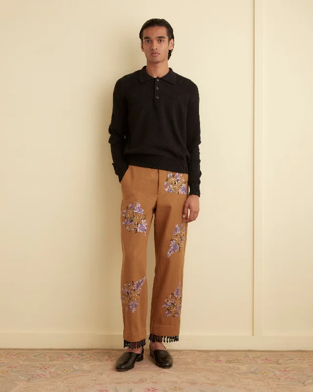 Men's Pants with Pleated FrontsFringed Autumn Royal Trousers