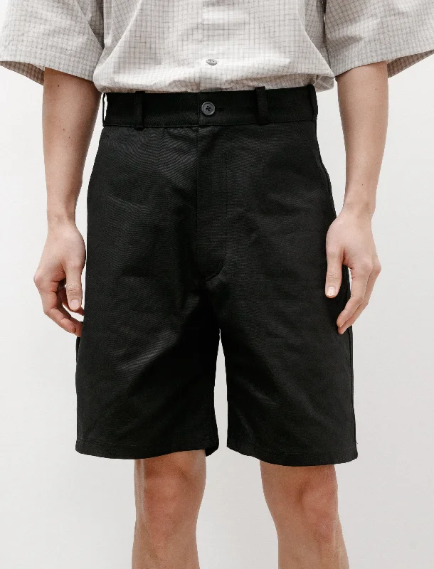 Men's Pants with Button-Down PocketsR16 Jebok-7 Shorts Black Work Twill