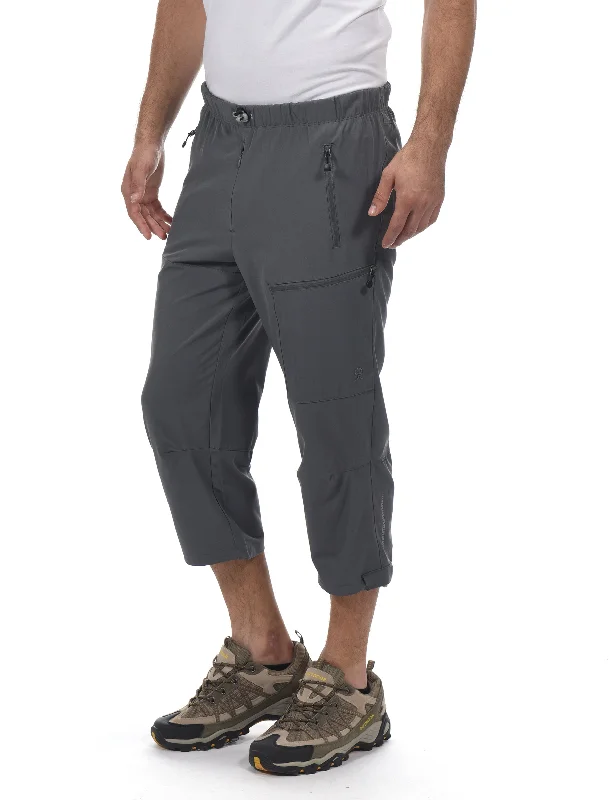 Men's Pants with Patchwork PatternsMen's Quick Dry 3/4 Capri Lightweight Hiking Pants