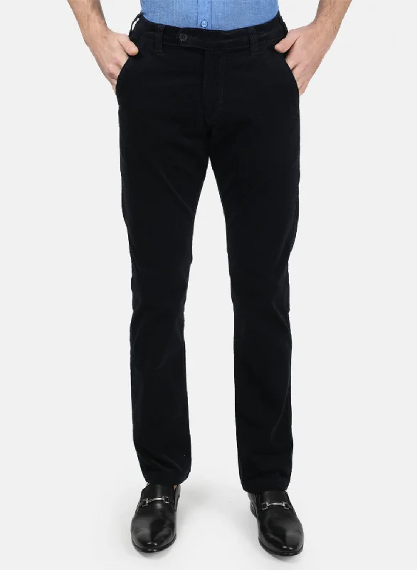 Casual Men's ChinosMen NAvy Blue Plain Trousers