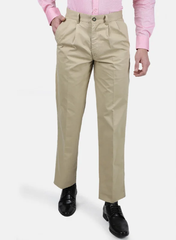 Men's Work Pants for Durability and ComfortMens Beige Regular Trouser