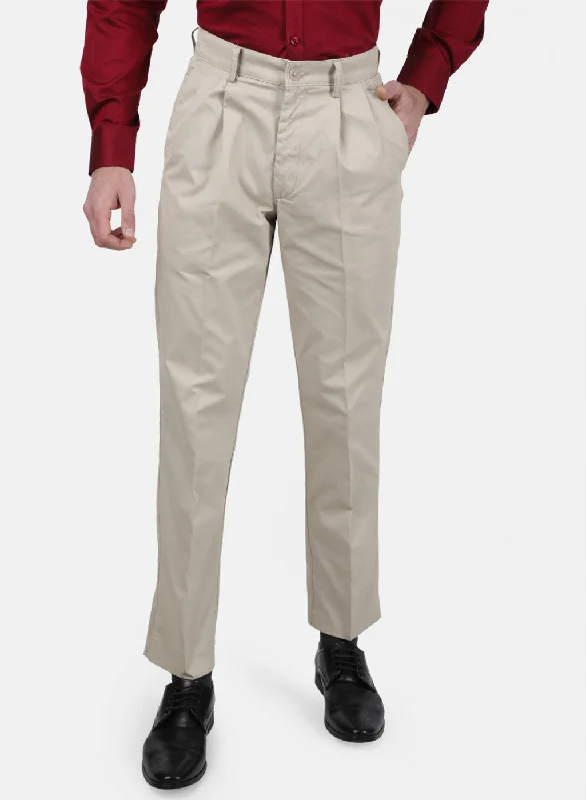 Men's Dress Pants for Special EventsMens Beige Regular Trouser