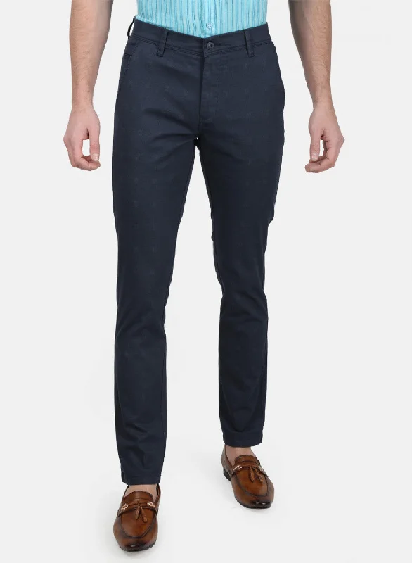 Men's Casual Pants for Everyday WearMens Navy Blue Slim Trouser